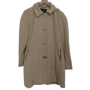 London Fog Womens Sz XXL Khaki Long Line Open Front Trench Coat Long Line Jacket